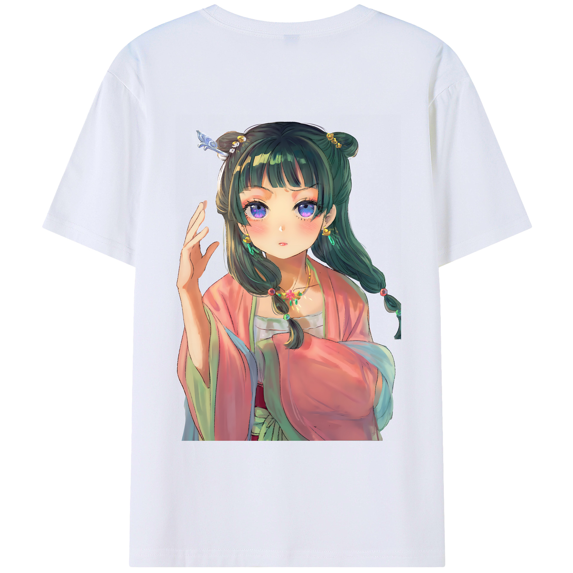 （画像用） 薬屋のひとりごと The Apothecary Diaries 綿100％ メンズ半袖Tシャツ（バックプリント） 通気性