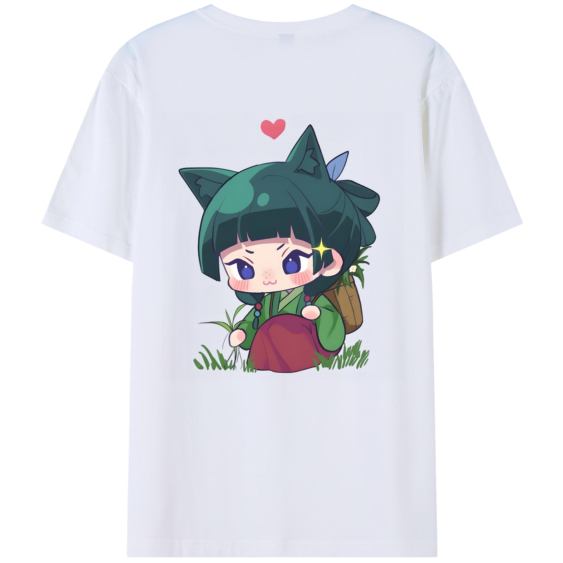 （画像用） 薬屋のひとりごと The Apothecary Diaries 綿100％ メンズ半袖Tシャツ（バックプリント） 通気性