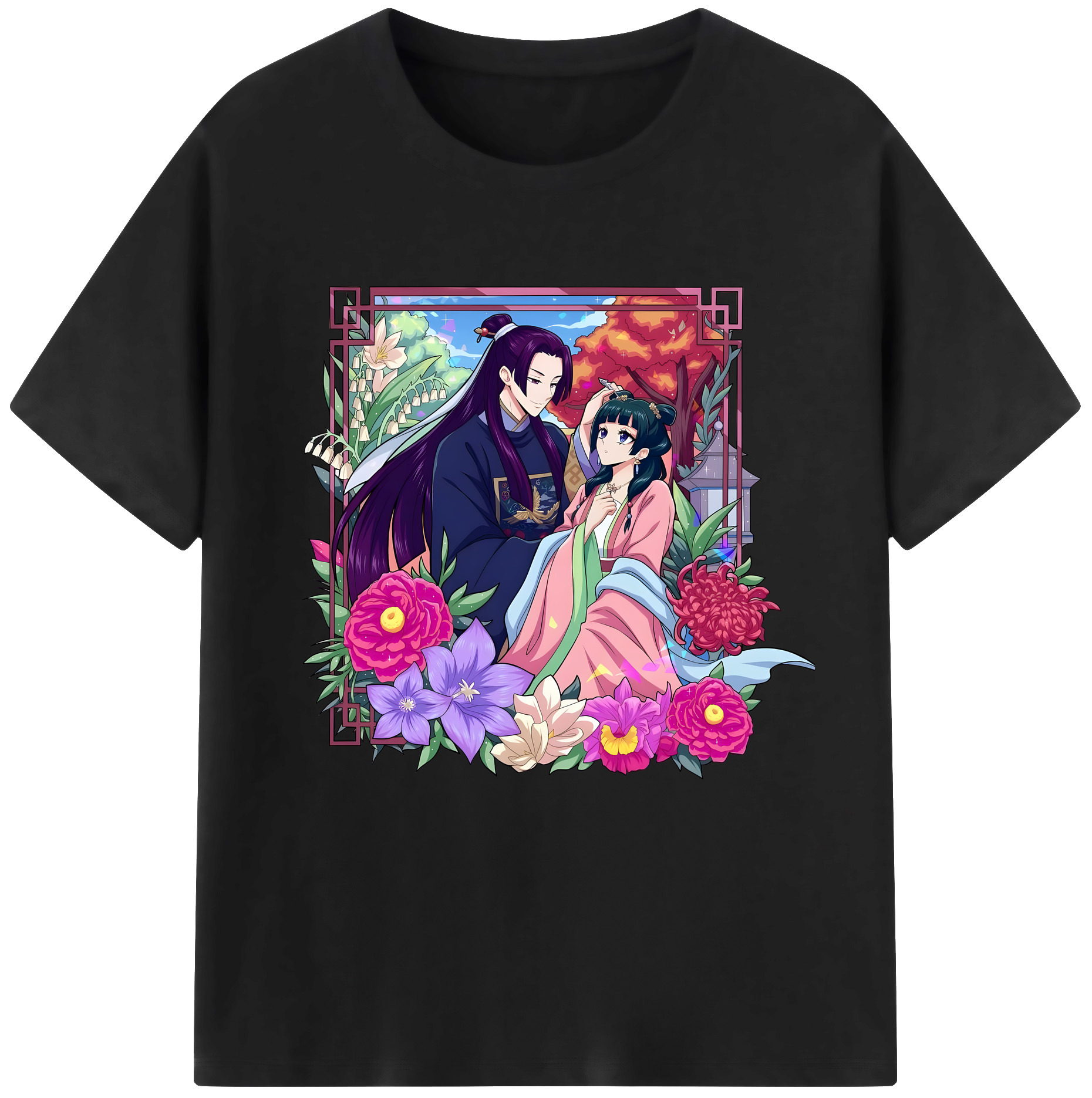 （画像用） 薬屋のひとりごと The Apothecary Diaries レディースカジュアルプリントTシャツ（綿100％）