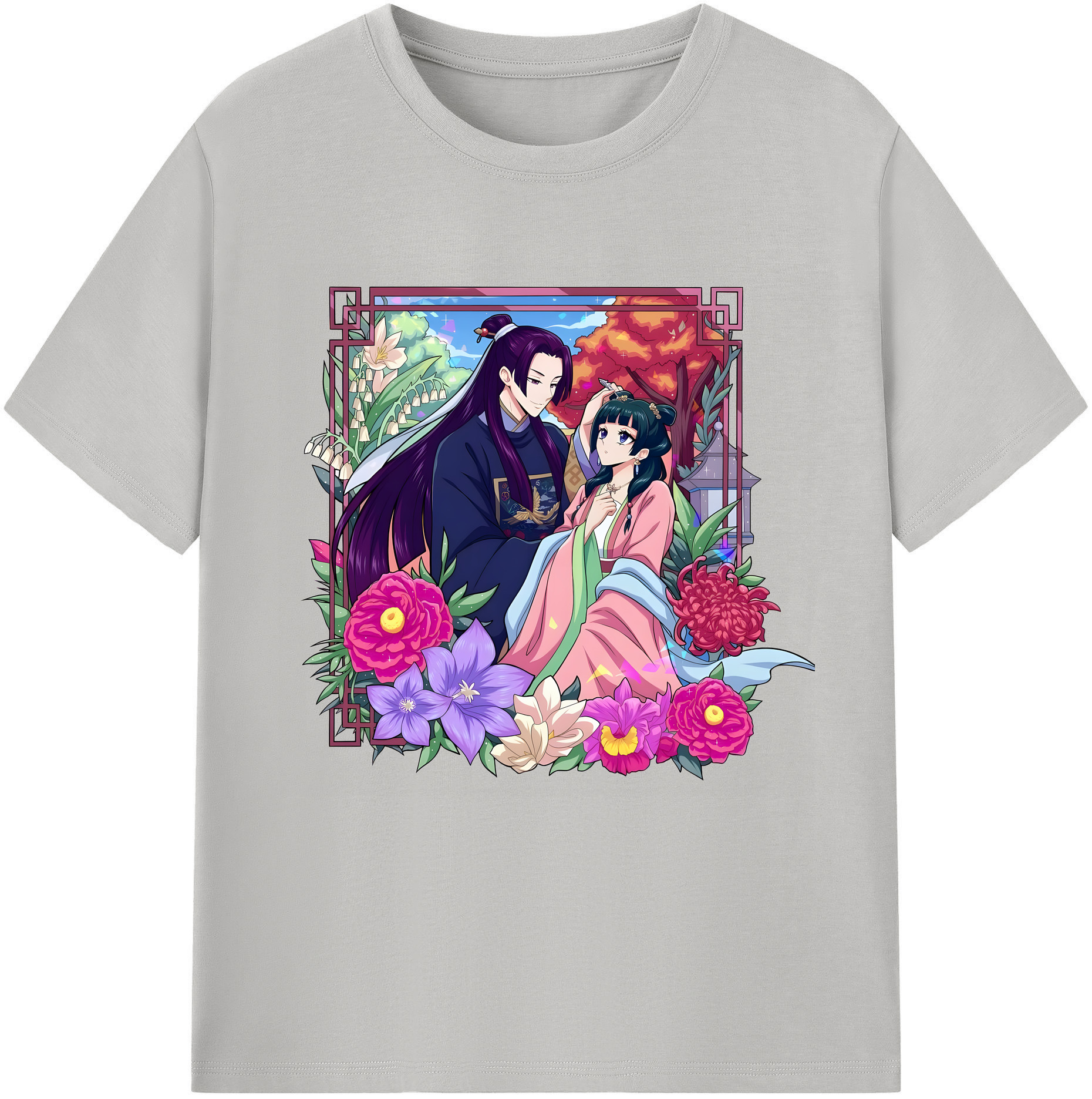 （画像用） 薬屋のひとりごと The Apothecary Diaries レディースカジュアルプリントTシャツ（綿100％）