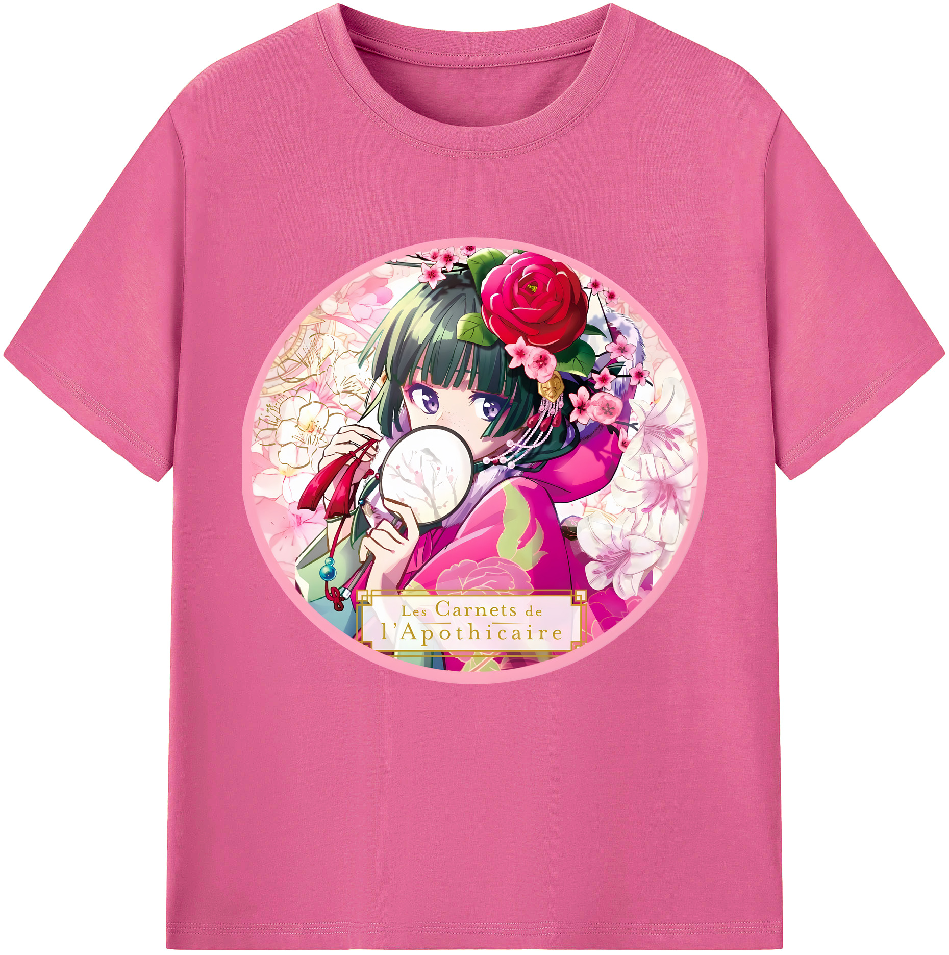 （画像用） 薬屋のひとりごと The Apothecary Diaries レディースカジュアルプリントTシャツ（綿100％）