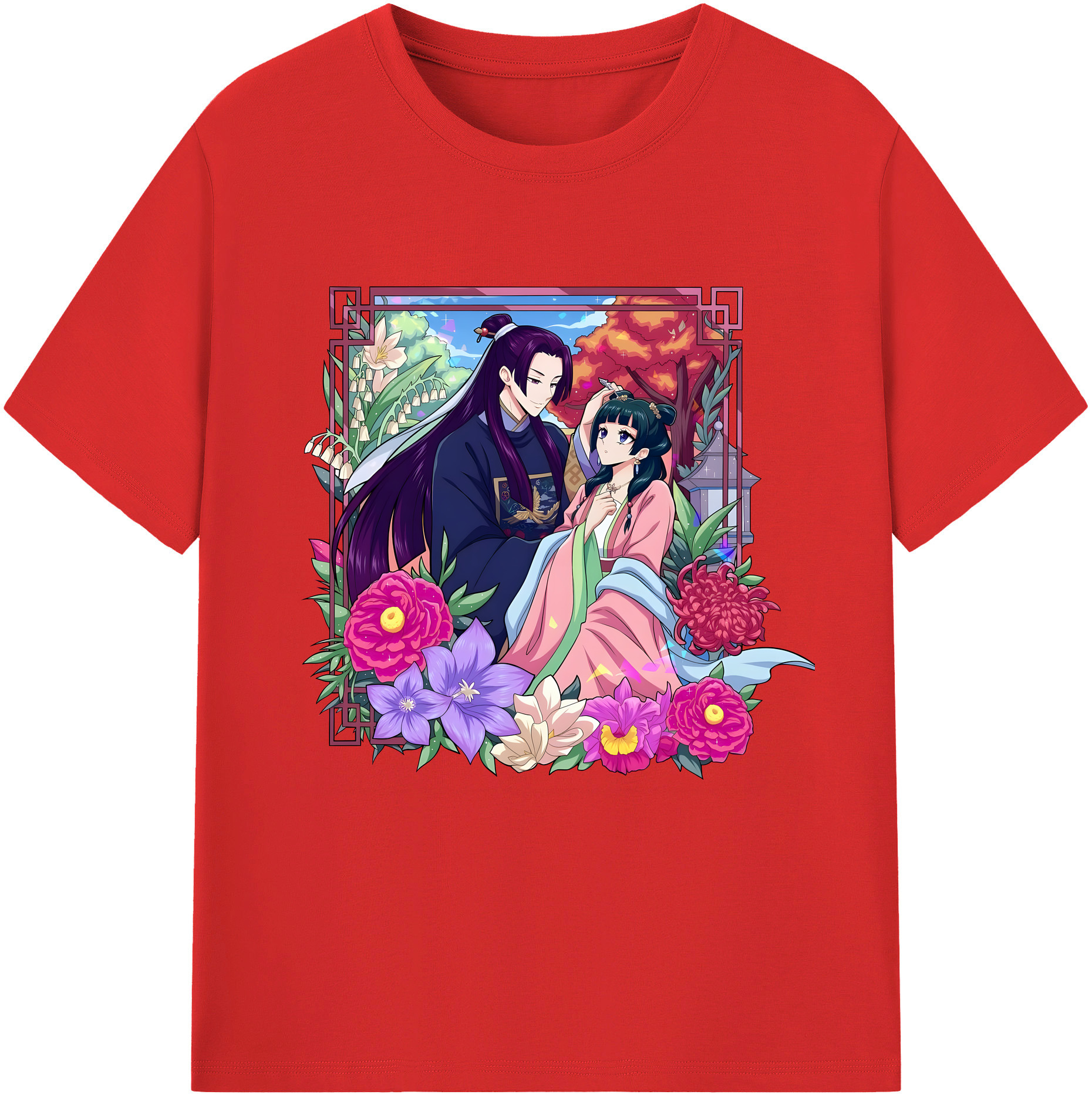（画像用） 薬屋のひとりごと The Apothecary Diaries レディースカジュアルプリントTシャツ（綿100％）