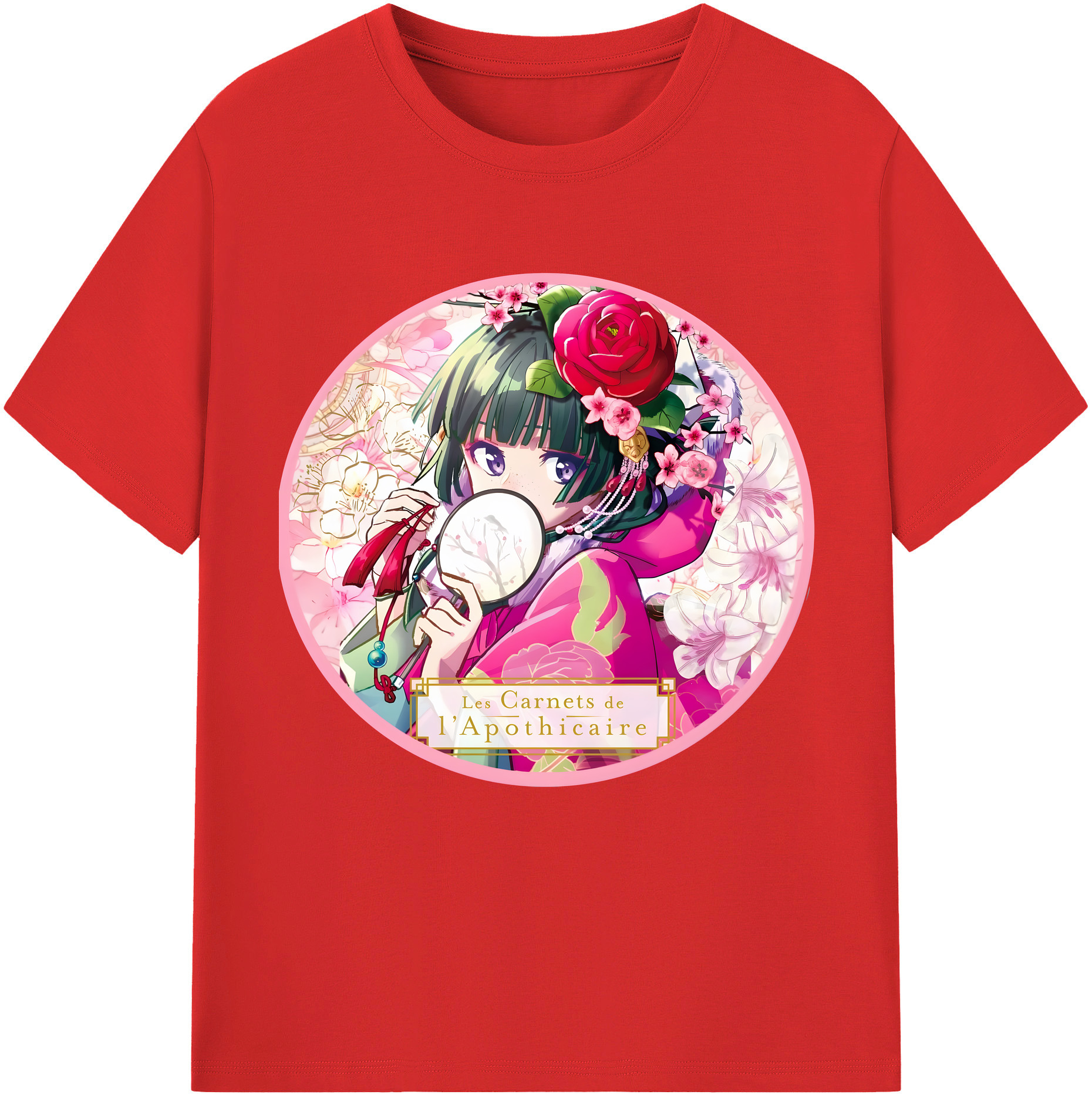（画像用） 薬屋のひとりごと The Apothecary Diaries レディースカジュアルプリントTシャツ（綿100％）